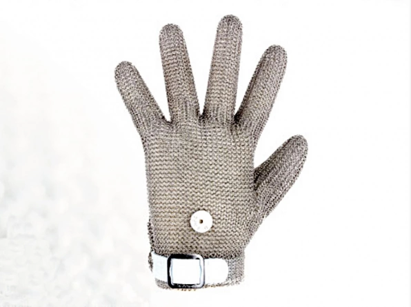 пятипалая перчатка кольчужная, крепление - лента пластик, арт: 1222